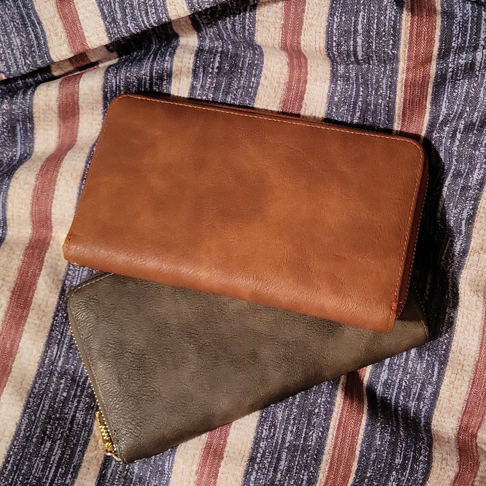 NWOT *2* Womens RFID Blocking, Zip Around large wallet/organizer